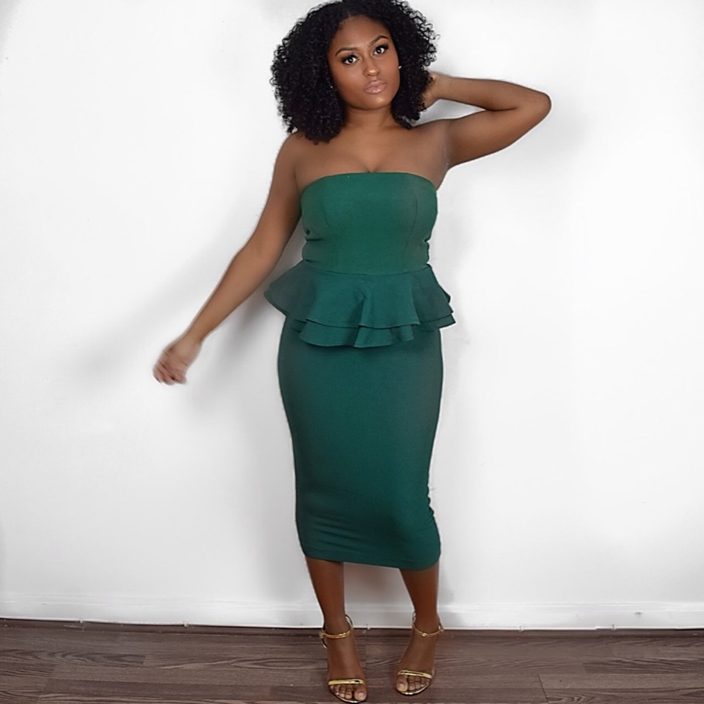 Gorgeous green peplum dress!